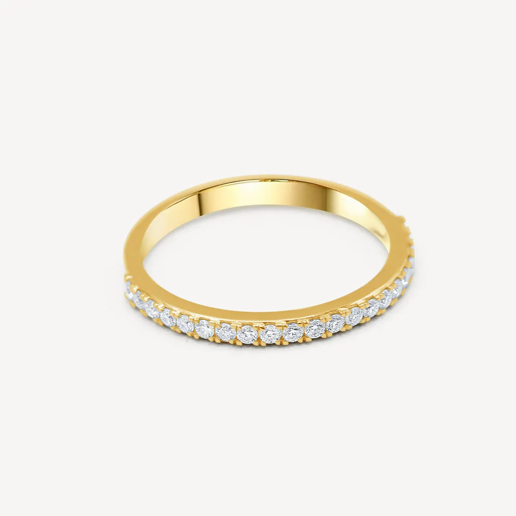 10k Gold Single Row Diamond Engagement Ring