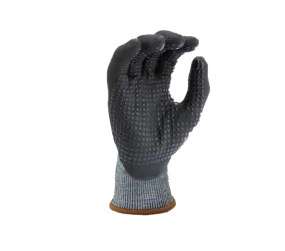 18G Blue Turnbull Shell(ANSI CUT A2), Black Micro-Foam Nitrile Palm Coated Gloves With Nitrile Dots