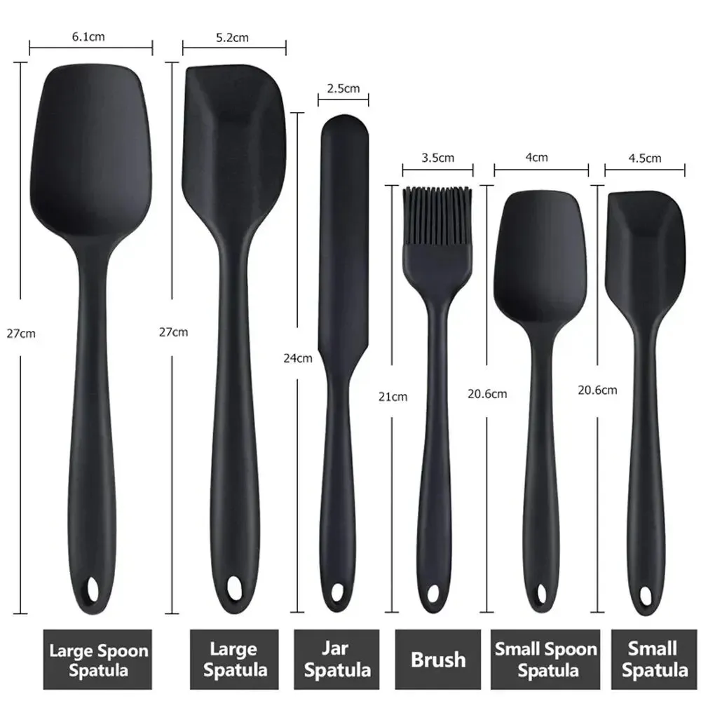 6 Pieces Silicone Spatula Set - Food Grade.