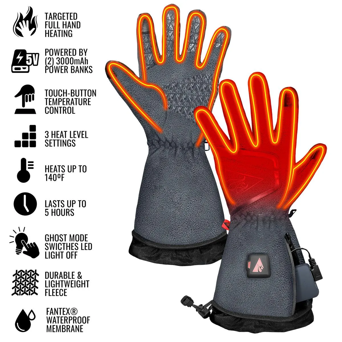 ActionHeat 5V Men's Slim Fit Fleece Heated Gloves