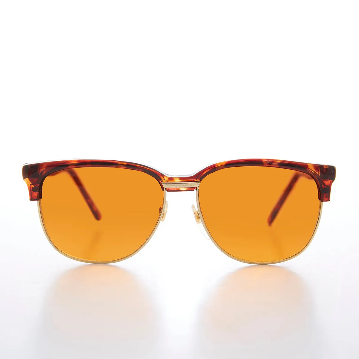 Amber Lens Half Frame Square Vintage Deadstock Sunglass - Sasha