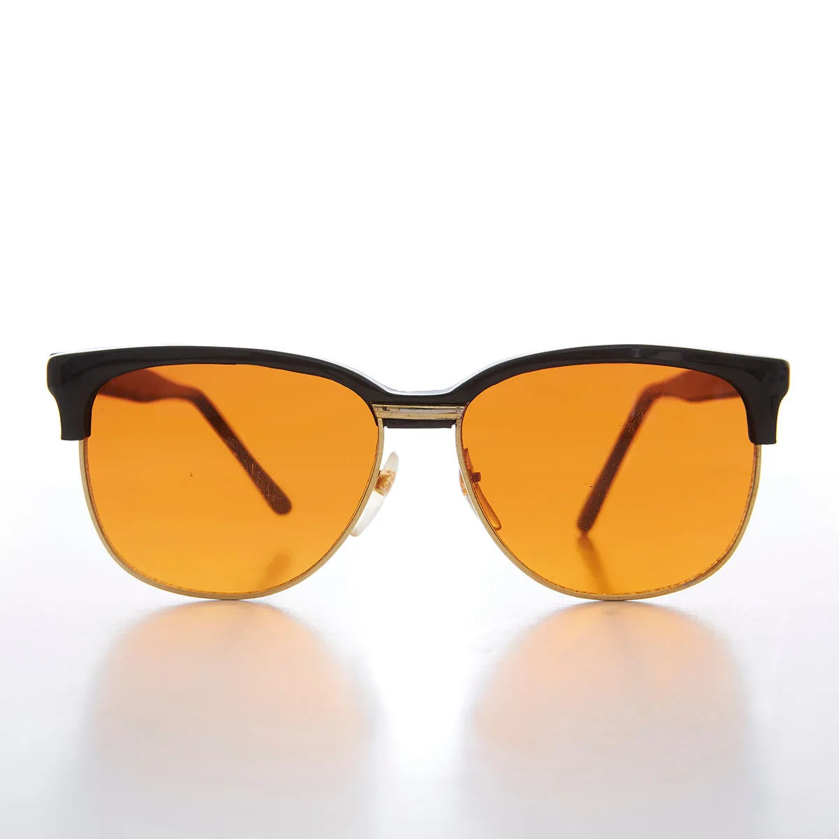 Amber Lens Half Frame Square Vintage Deadstock Sunglass - Sasha