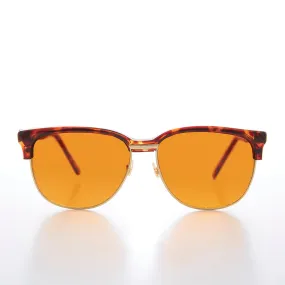 Amber Lens Half Frame Square Vintage Deadstock Sunglass - Sasha