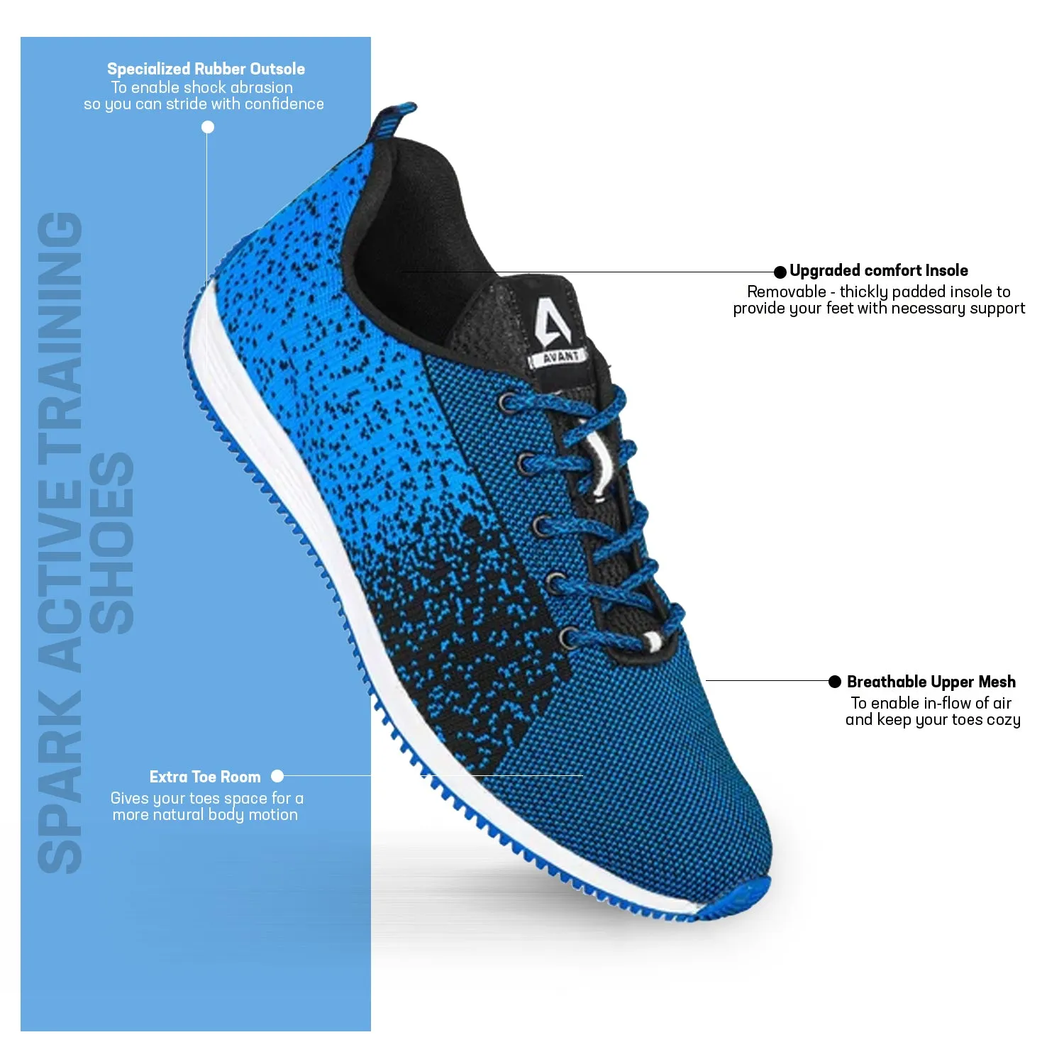 Avant Men's Spark Active Training Shoes - Royal Blue/Black