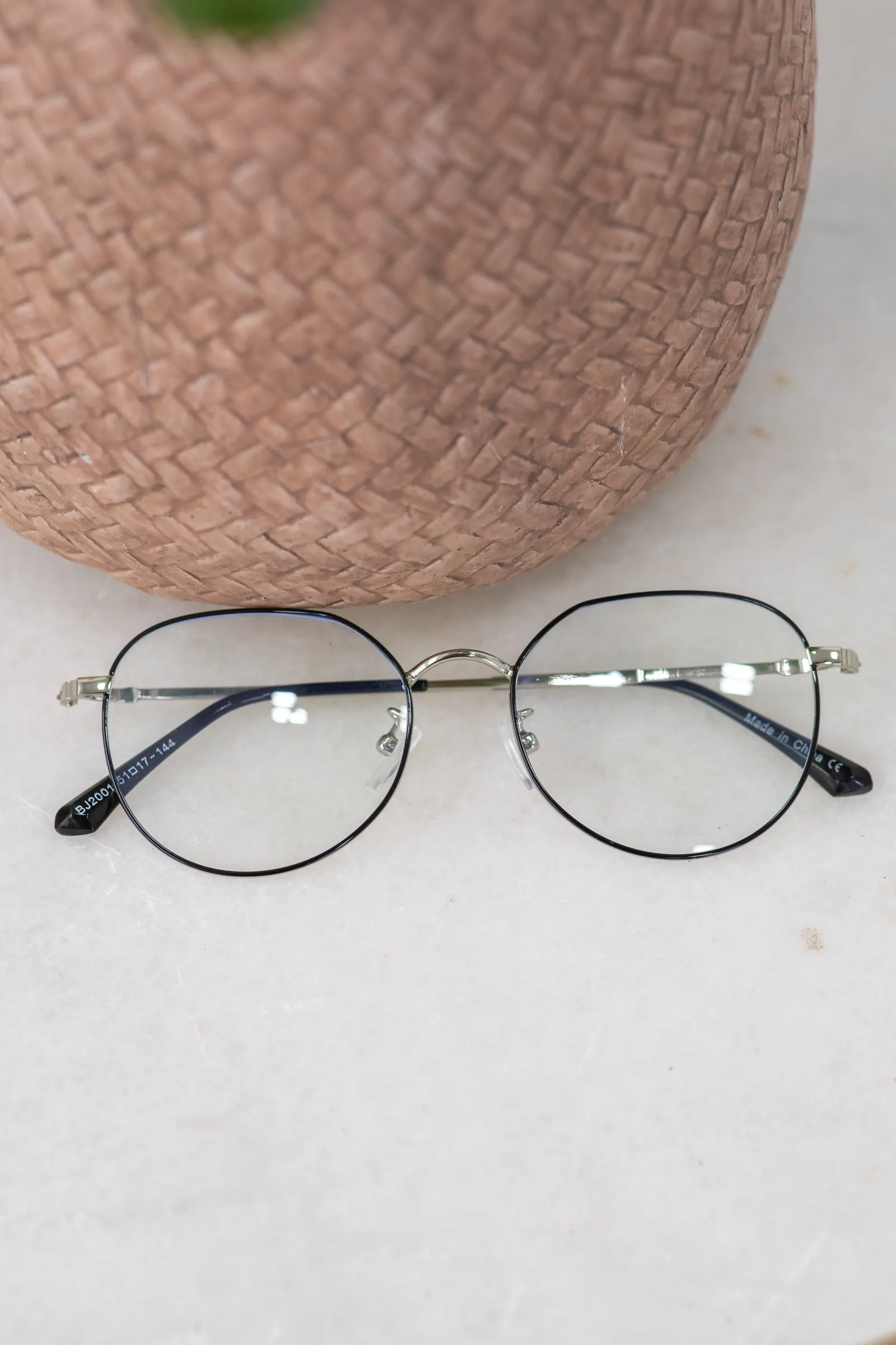 Black Blue Light Round Frame Glasses