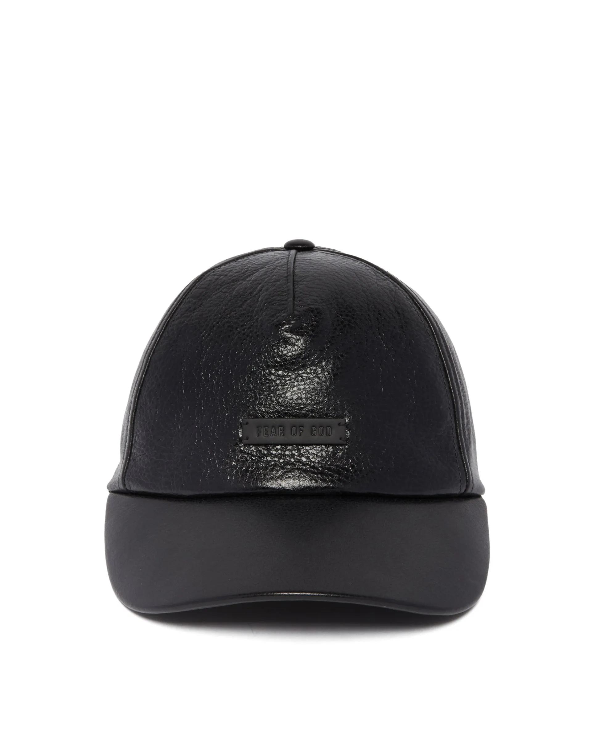 Black Leather Baseball Cap