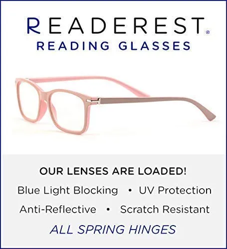 Blue-Light-Blocking-Reading-Glasses-Beige-Pink-2-75-Magnification-Computer-Glasses