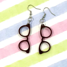 Brown Hipster Glasses 👓 - earrings - Set of 2