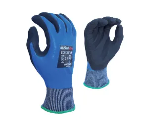 (BT2013NF) 13G HDPE A4 (Wire-Core Steel) Double dipped sand foam nitrile palm fully coated gloves