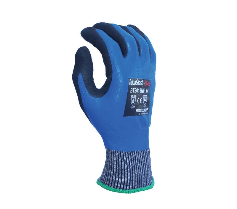 (BT2013NF) 13G HDPE A4 (Wire-Core Steel) Double dipped sand foam nitrile palm fully coated gloves