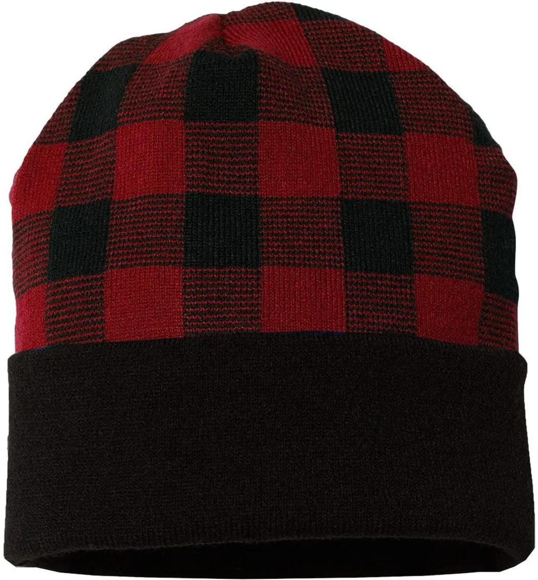 CAP AMERICA Plaid Knit with Cuff