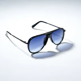 Chokore Double Bridge Metal Pilot Frame Sunglasses ( Blue & Black)