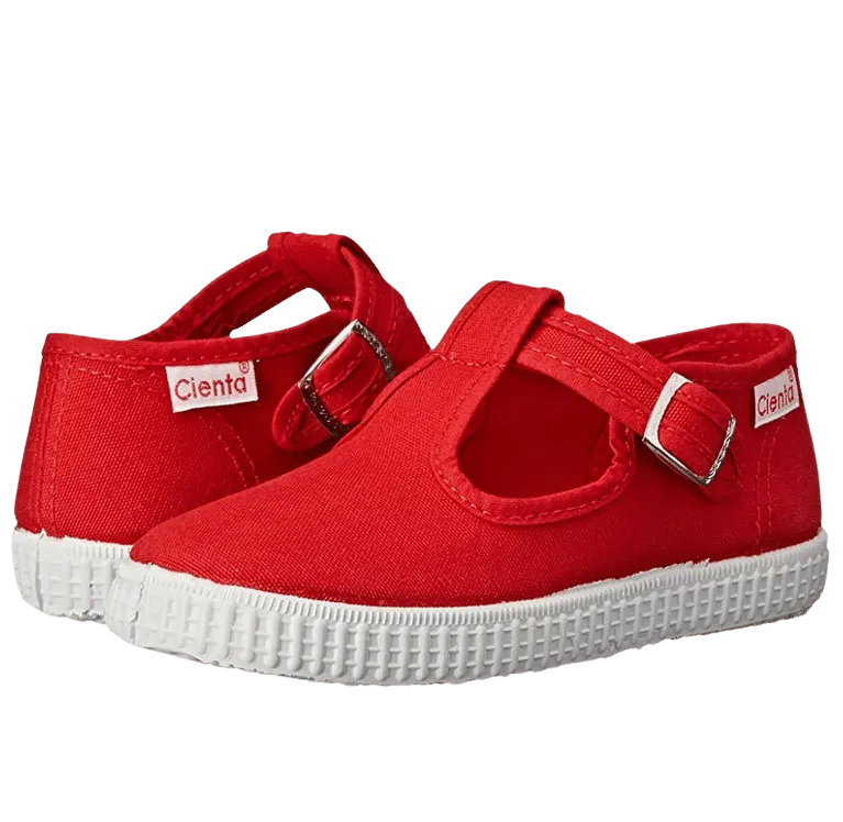 Cienta T Strap Red