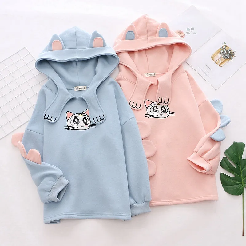 Cute cat embroidery Sweatshirt PL50692