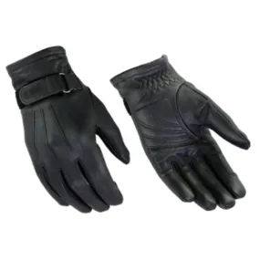 Daniel Smart Classic Motorcycle Leather Gloves, Black