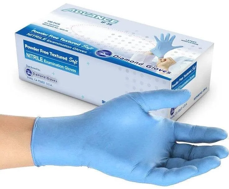 Diamond Nitrile Examination Gloves (3.5 Mil), 100/BX 10 BX/CS 1000- CDBP35