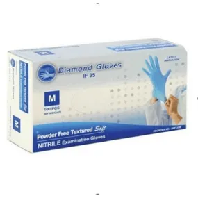 Diamond Nitrile Examination Gloves (3.5 Mil), 100/BX 10 BX/CS 1000- CDBP35