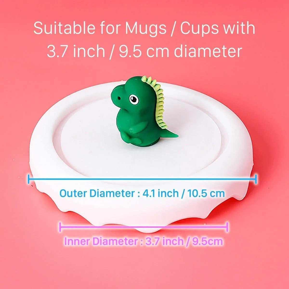 Dinosaur Silicone Cup Lid Cover Topper for Coffee Mug, Tea Cup, Glasses – Starbucks Accessories