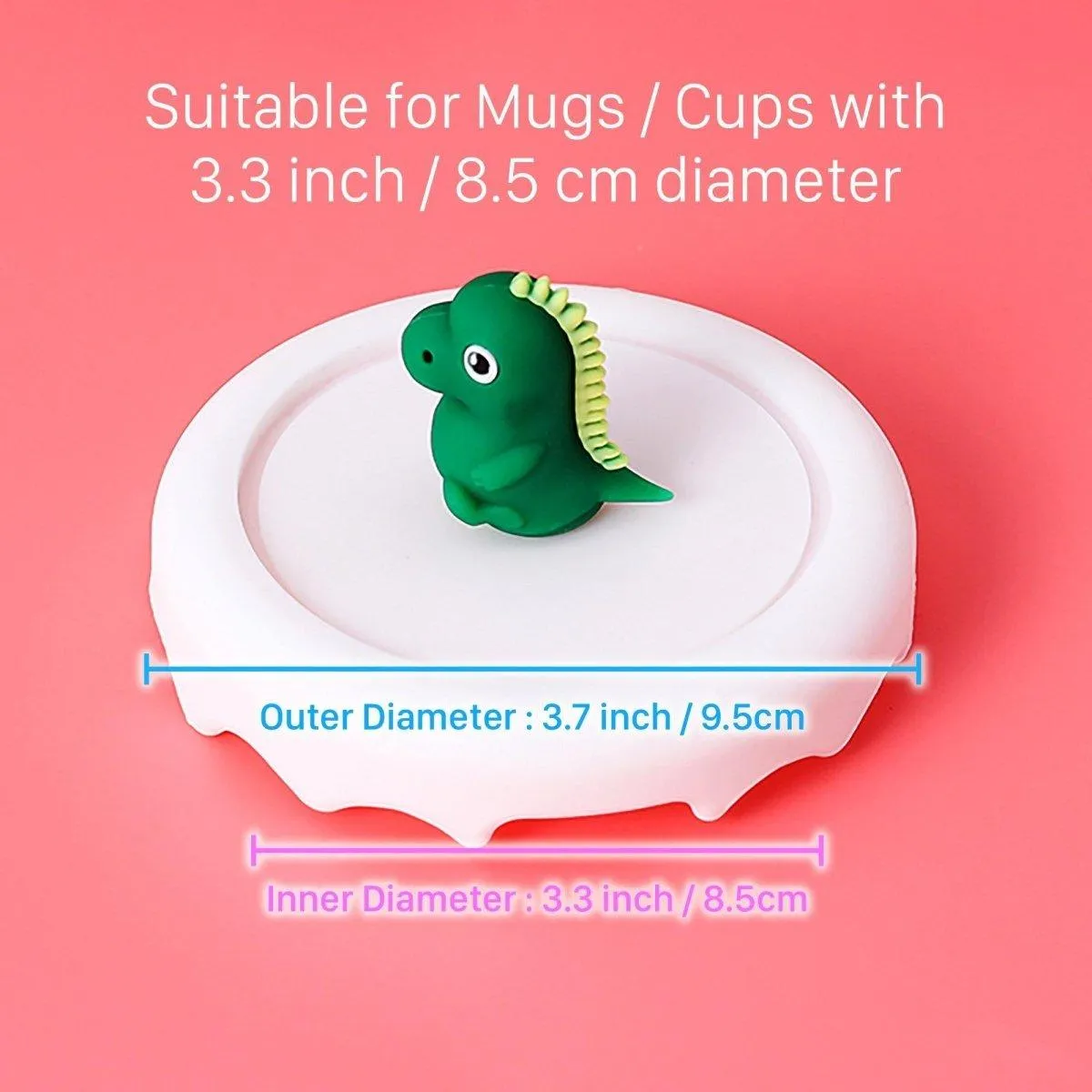 Dinosaur Silicone Cup Lid Cover Topper for Coffee Mug, Tea Cup, Glasses – Starbucks Accessories