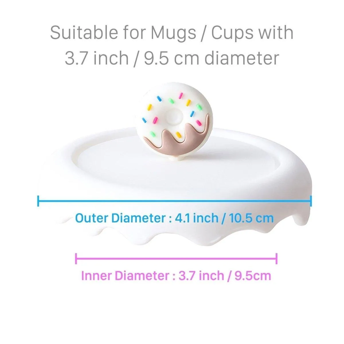 Donut Silicone Cup Lid Cover Topper for Coffee Mug, Tea Cup, Glasses – Starbucks Accessories