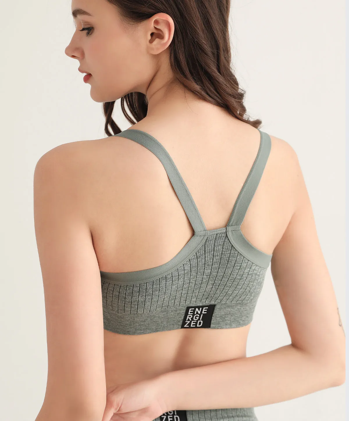 Energized Mindful Ribbed V-Back Sports Bra 201-1104S