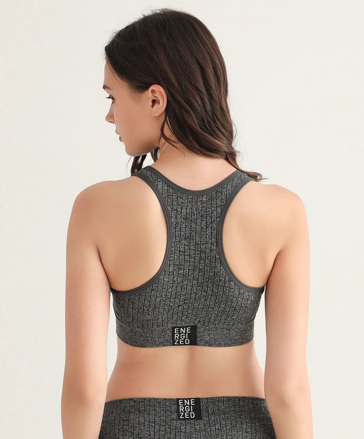 Energized Space Exploration Ribbed Racer-Back Sports Bra 201-1103S