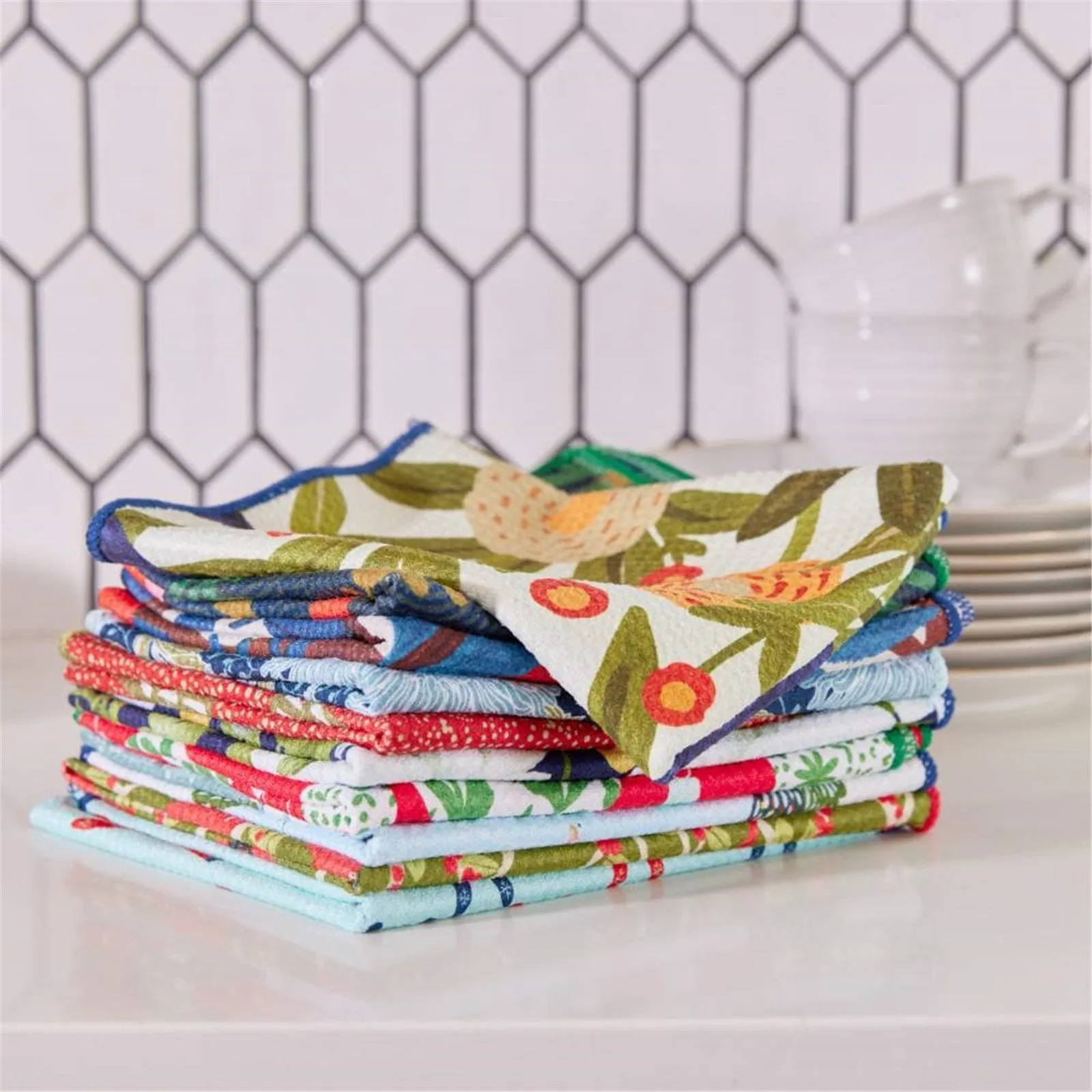 Field of Flowers blu Dish Cloth Set of 3