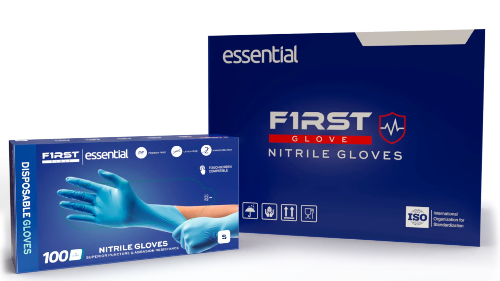 First Glove Essential 3.5 Mil Blue Nitrile Disposable Gloves