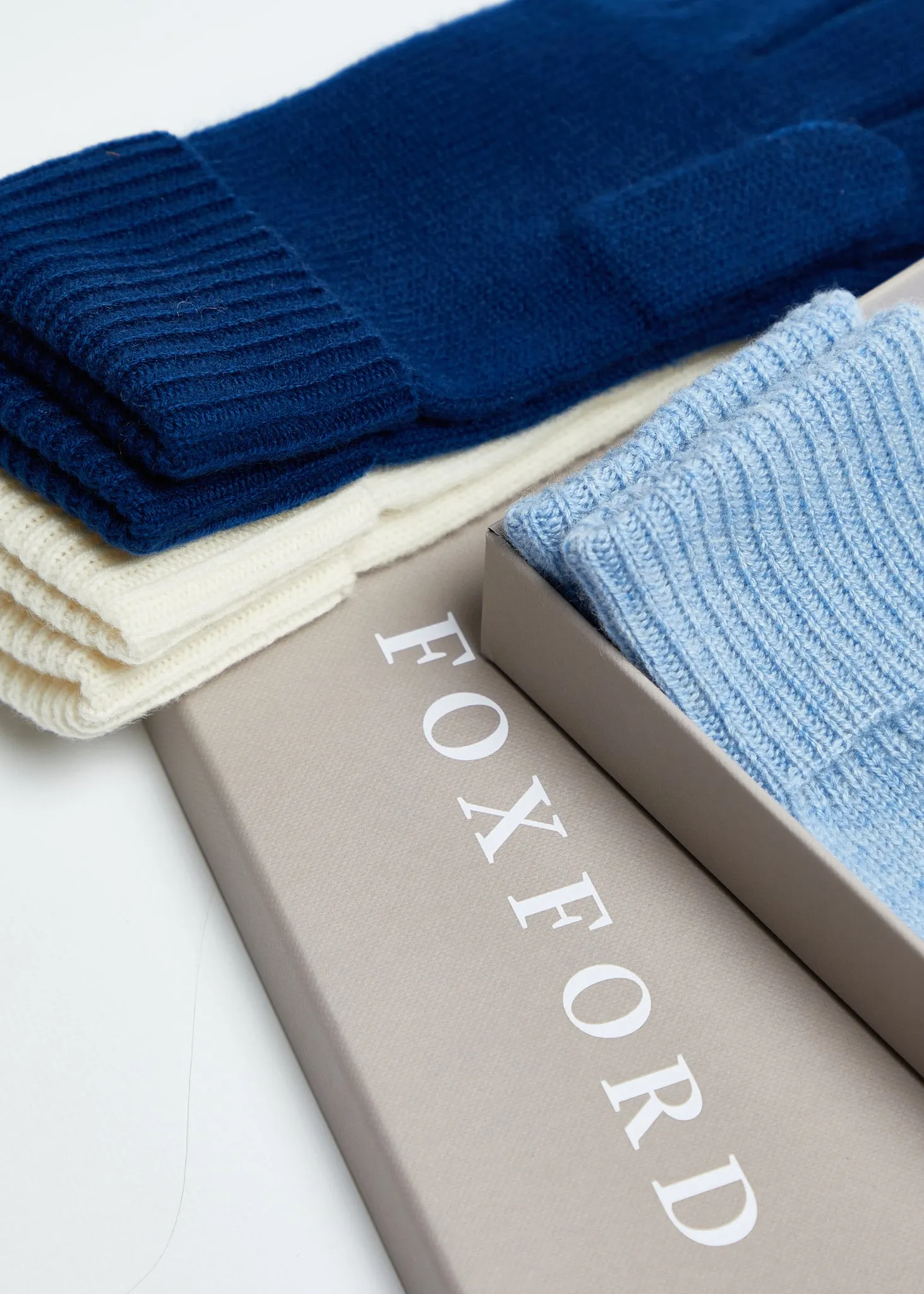 Foxford Blue Cashmere Gloves