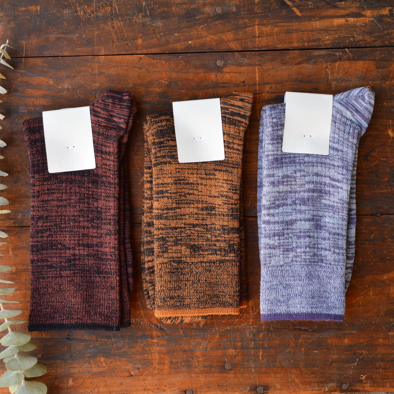 FUB Merino Wool Socks - Fine Melange Knit (Adults)