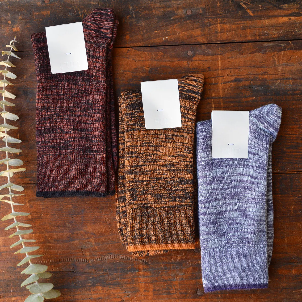 FUB Merino Wool Socks - Fine Melange Knit (Adults)