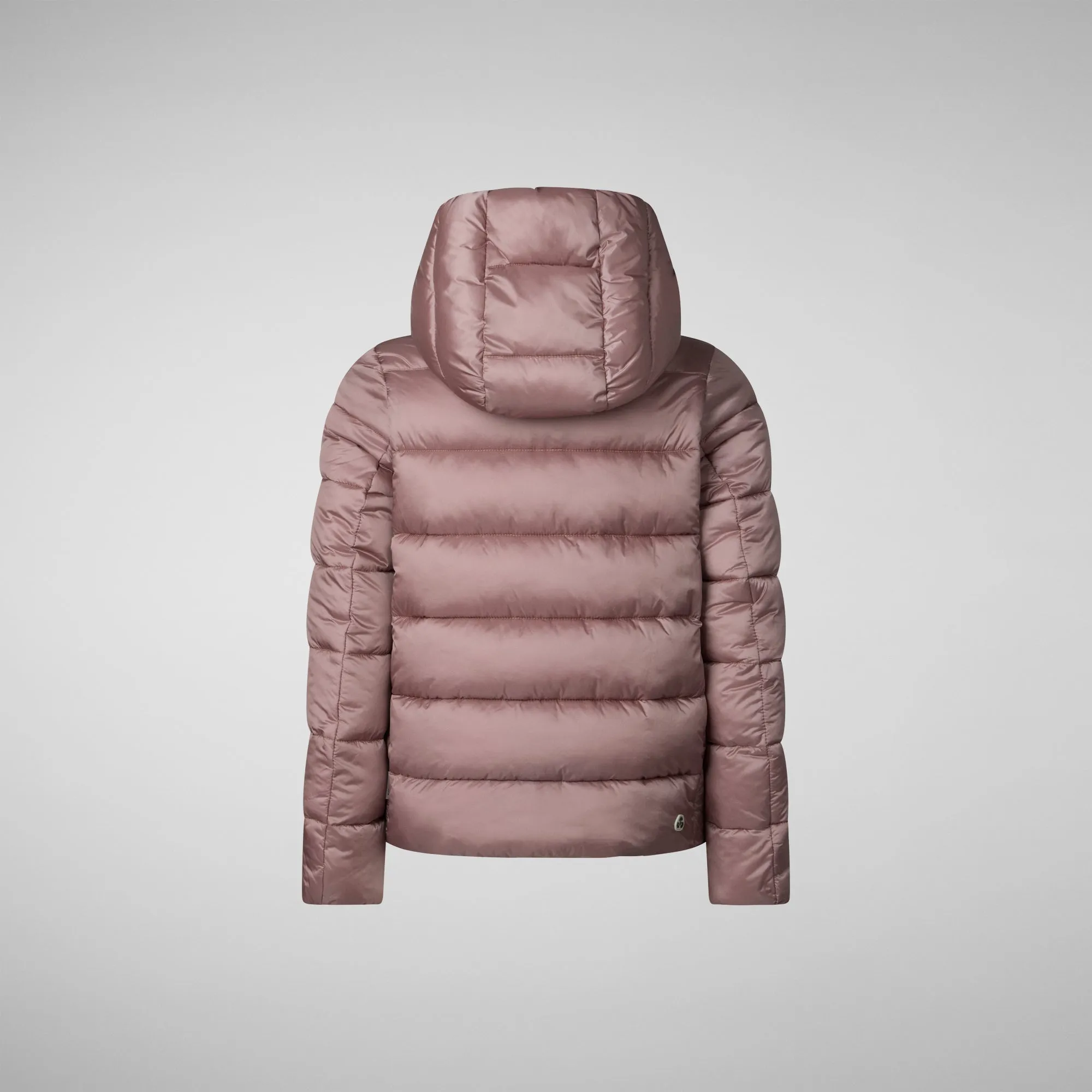 Girls' animal free puffer jacket Bibi in misty rose