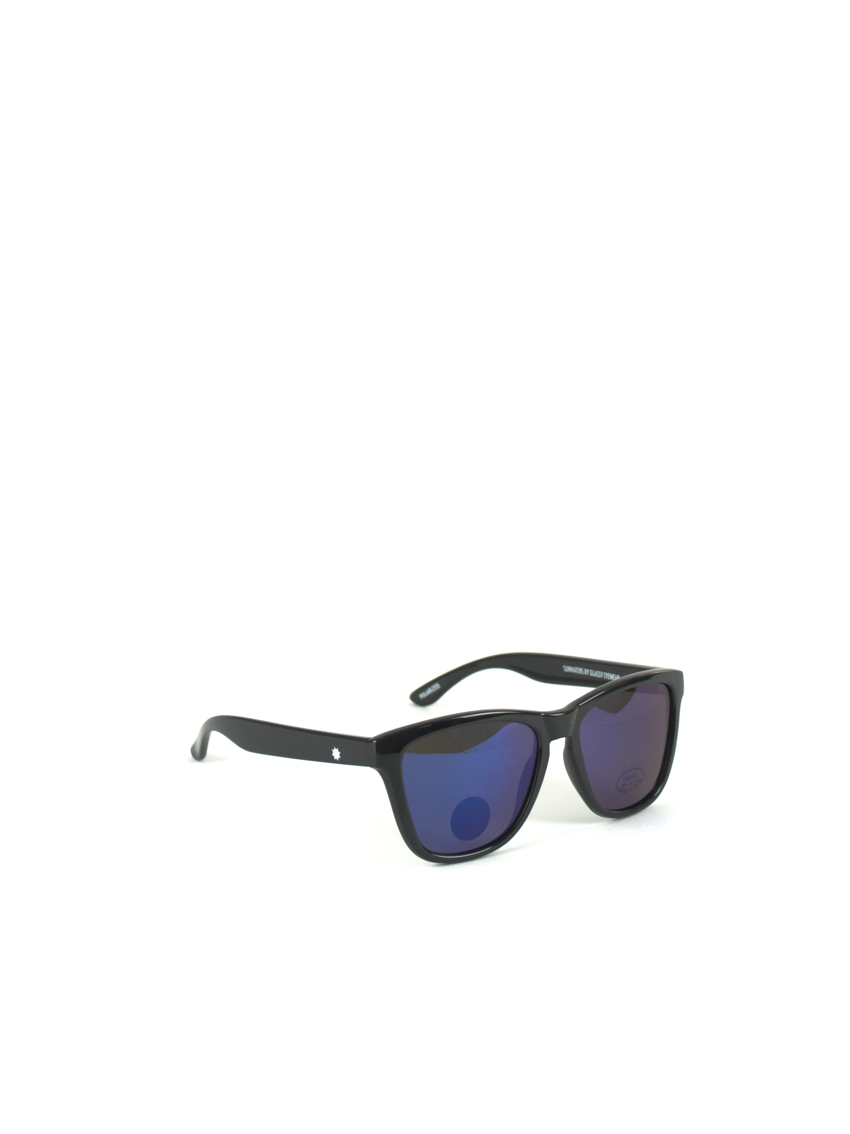 Glassy - Deric - Polarized Sunlasses - Black / Blue Mirror