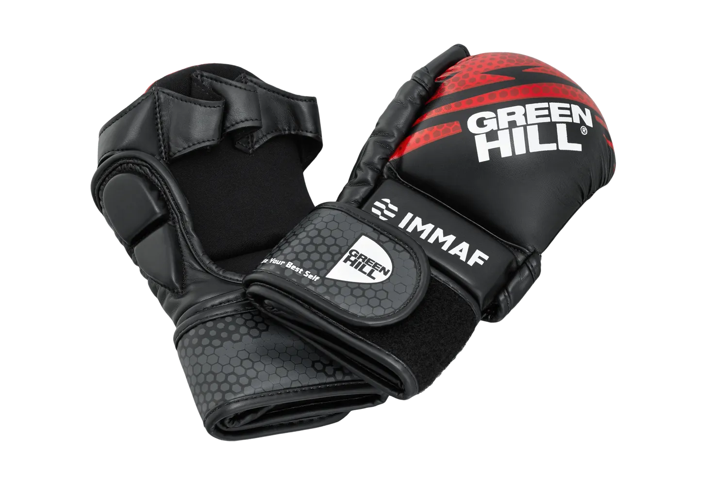 GREEN HILL IMMAF APPROVED MMA GLOVES RED