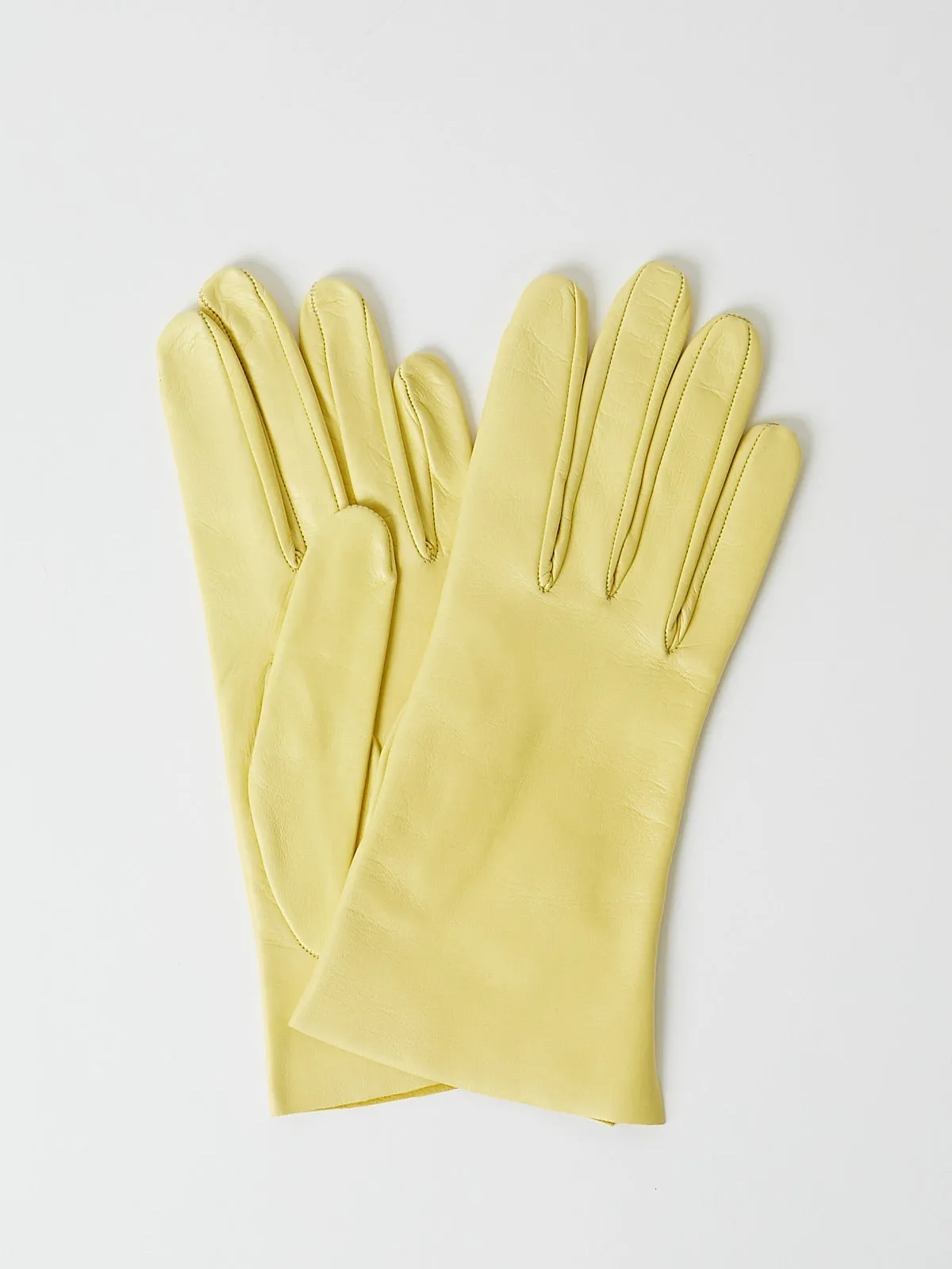 Guanti Gloves Nappa Sfoderato Taglio Vivo in Yellow