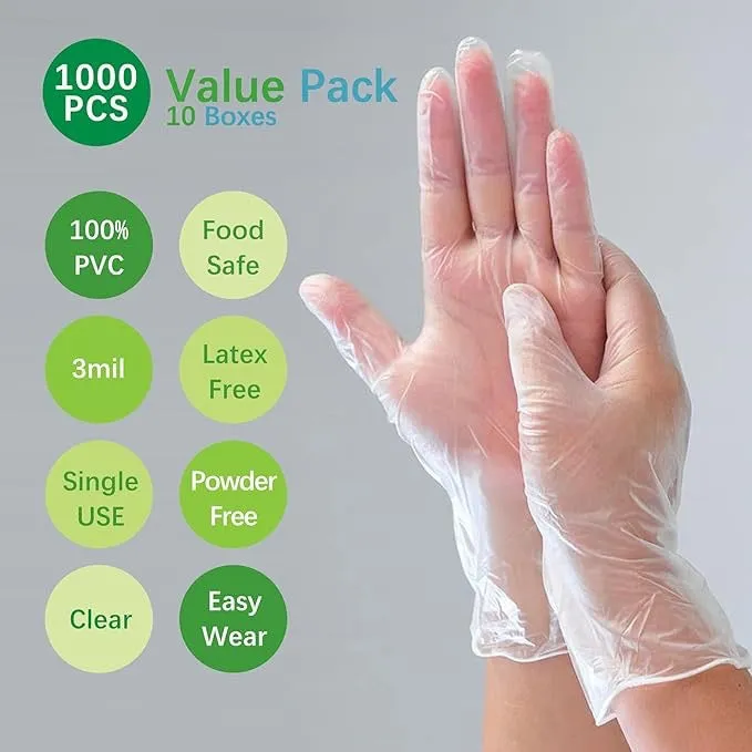 (In-Stock) 4X Vinyl Exam Gloves (Case) 1,000 Count