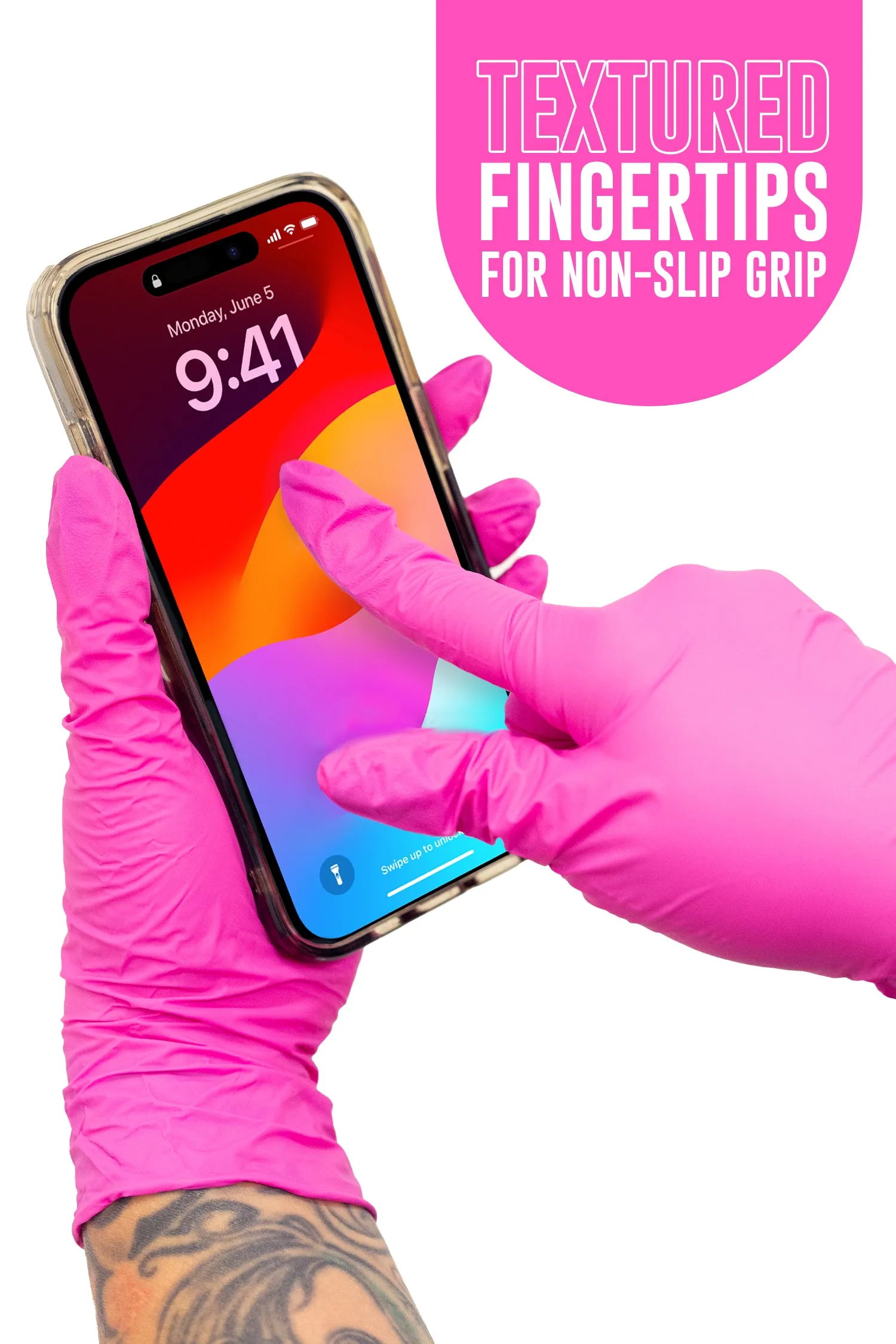 Magenta Nitrile Gloves