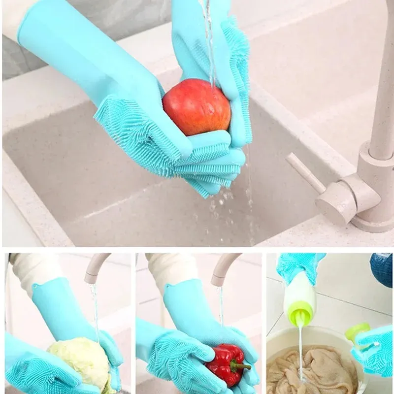 Magic Silicone Dishwashing Cleaning Gloves