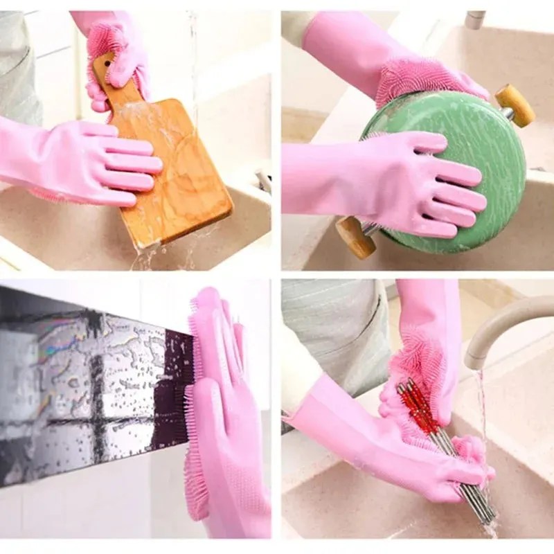 Magic Silicone Dishwashing Cleaning Gloves