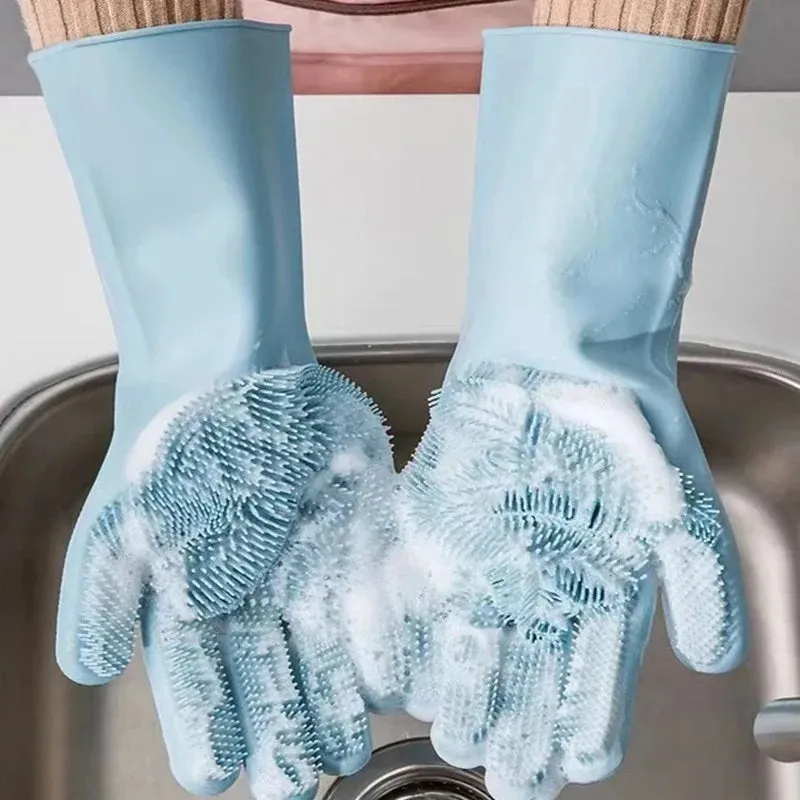 Magic Silicone Dishwashing Cleaning Gloves