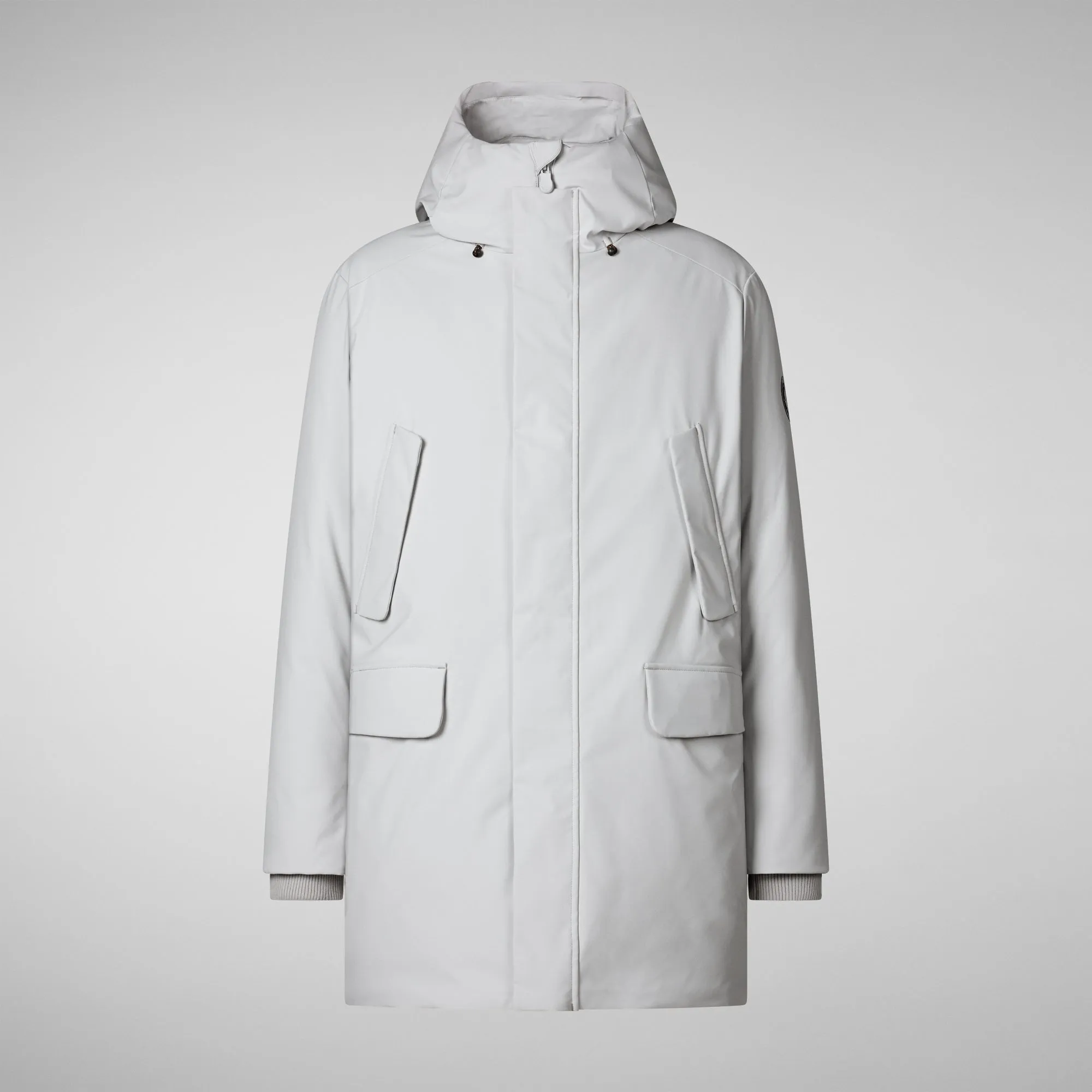 Man's hooded parka Wilson in fog grey