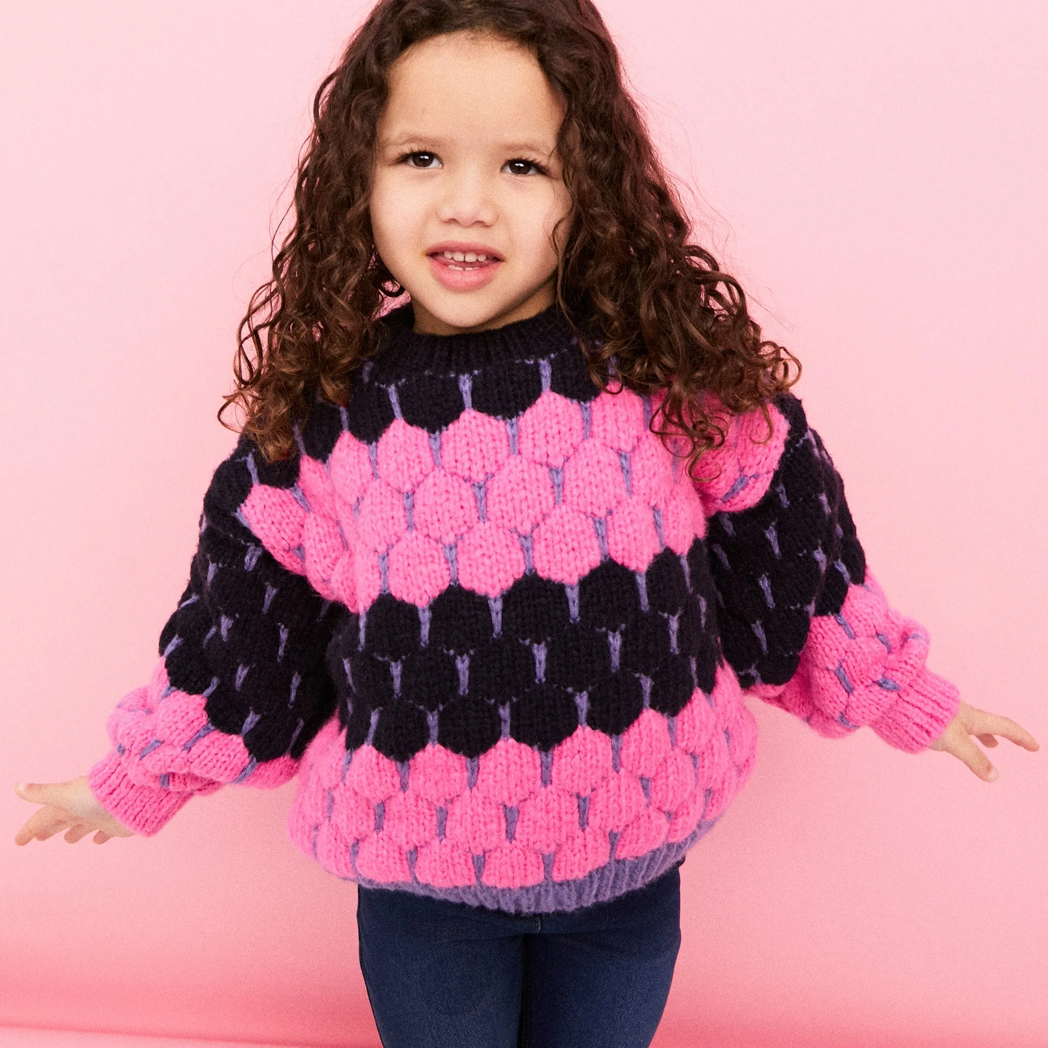 Marissa Mini Me Bubble Stitch Stripe Kids Jumper