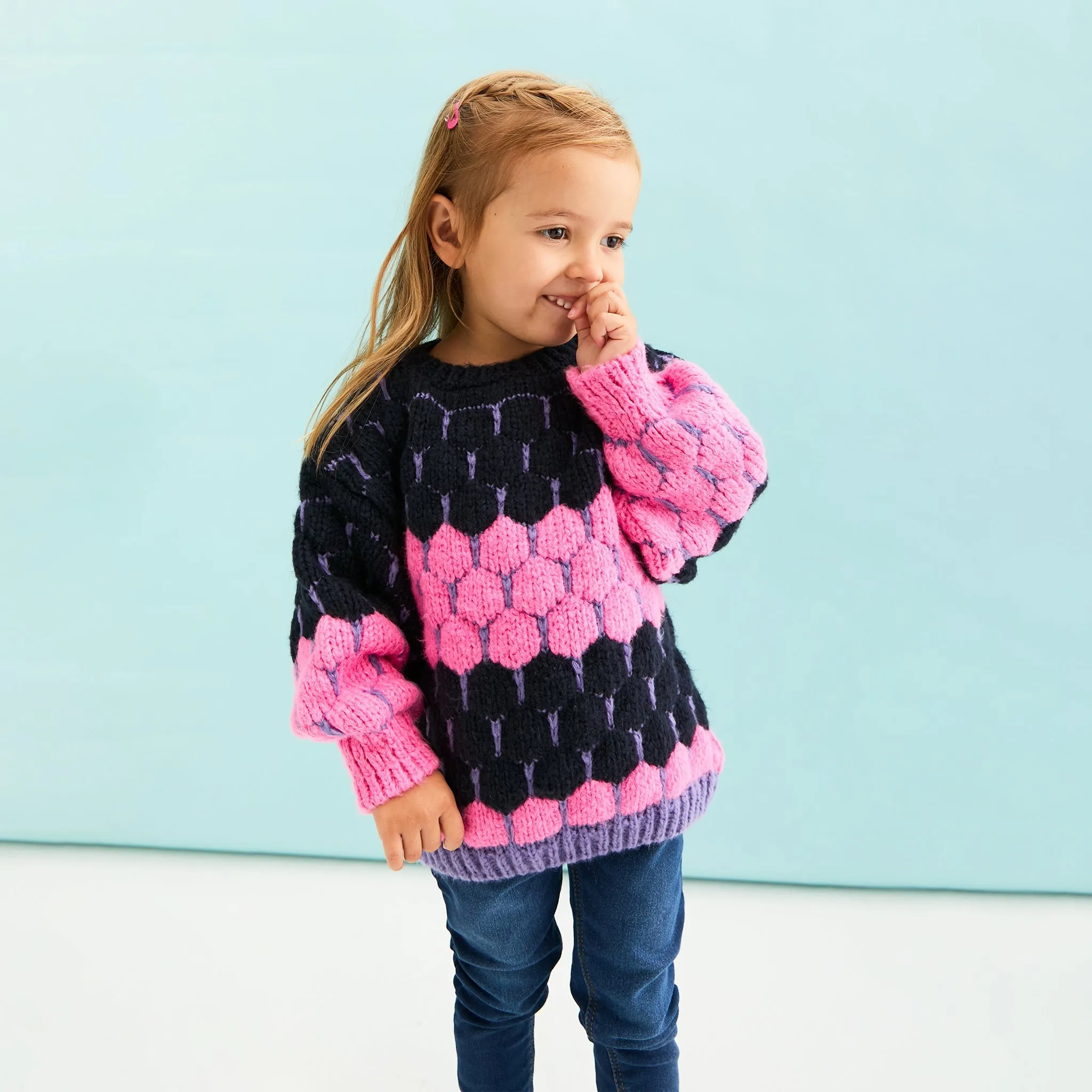 Marissa Mini Me Bubble Stitch Stripe Kids Jumper