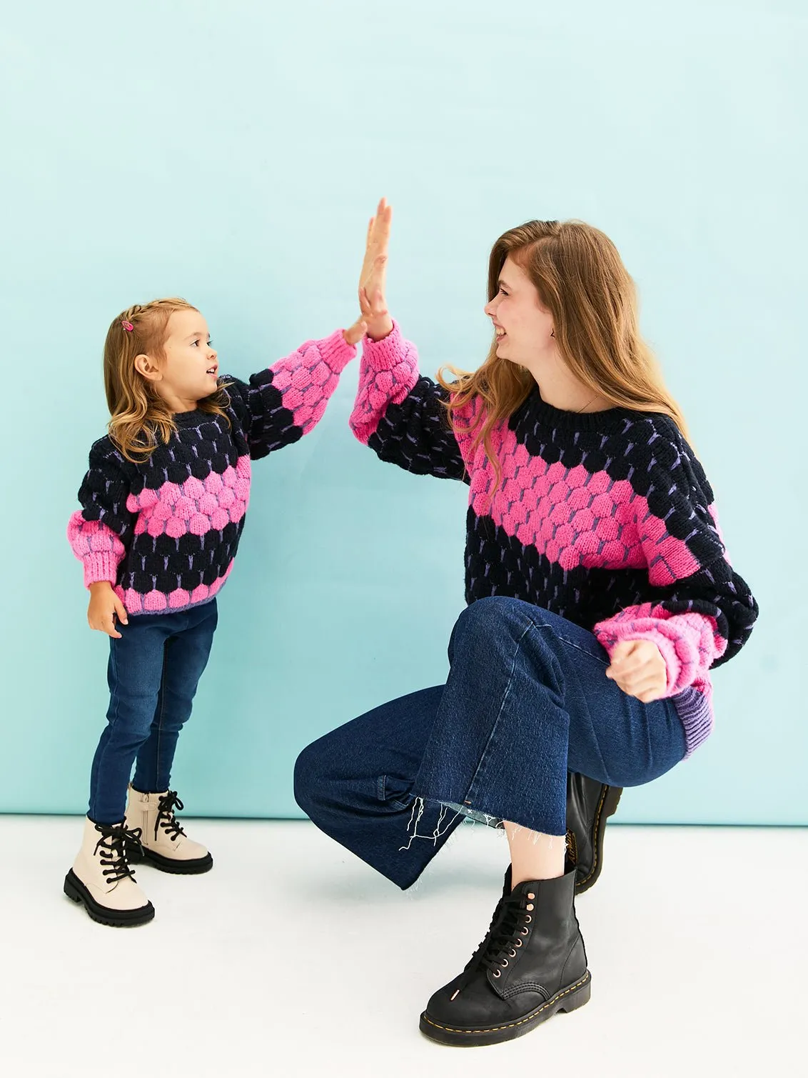 Marissa Mini Me Bubble Stitch Stripe Kids Jumper