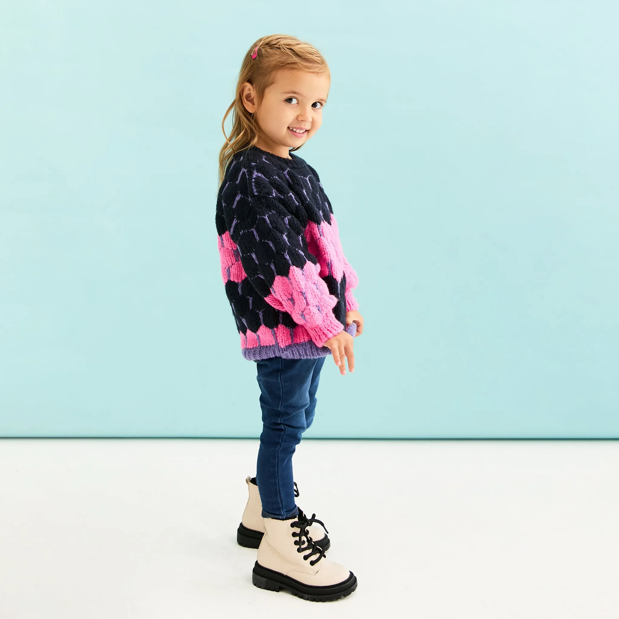 Marissa Mini Me Bubble Stitch Stripe Kids Jumper