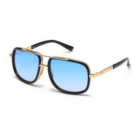 Men's Fevani Light Blue Gilded Square Oversized Sunglasses