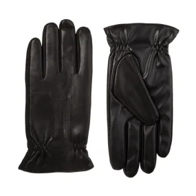 Men's Insulated Faux Leather Gathered Wrist Gloves with smarTouch®