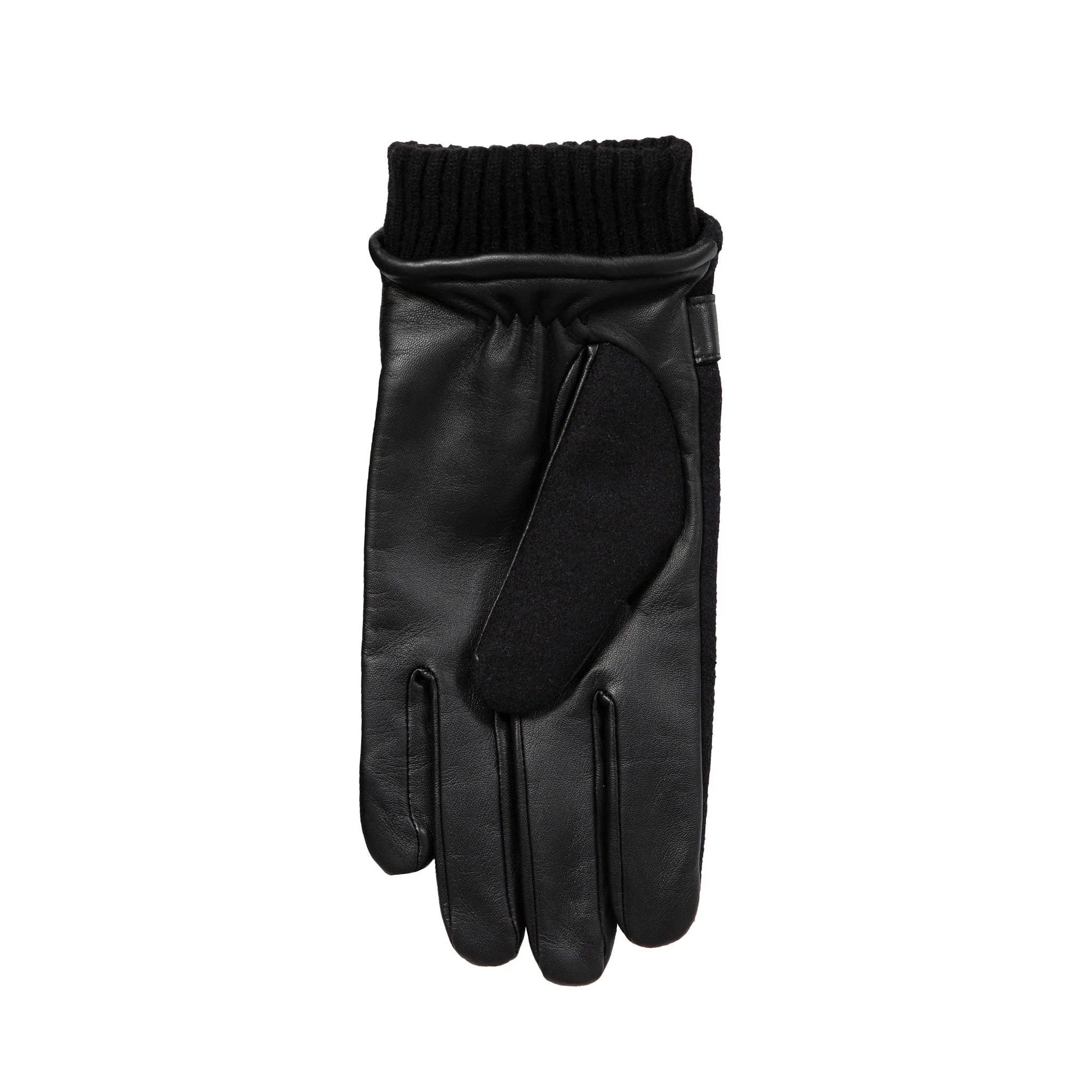 Men’s Touchscreen Lined Flannel and Leather Gloves