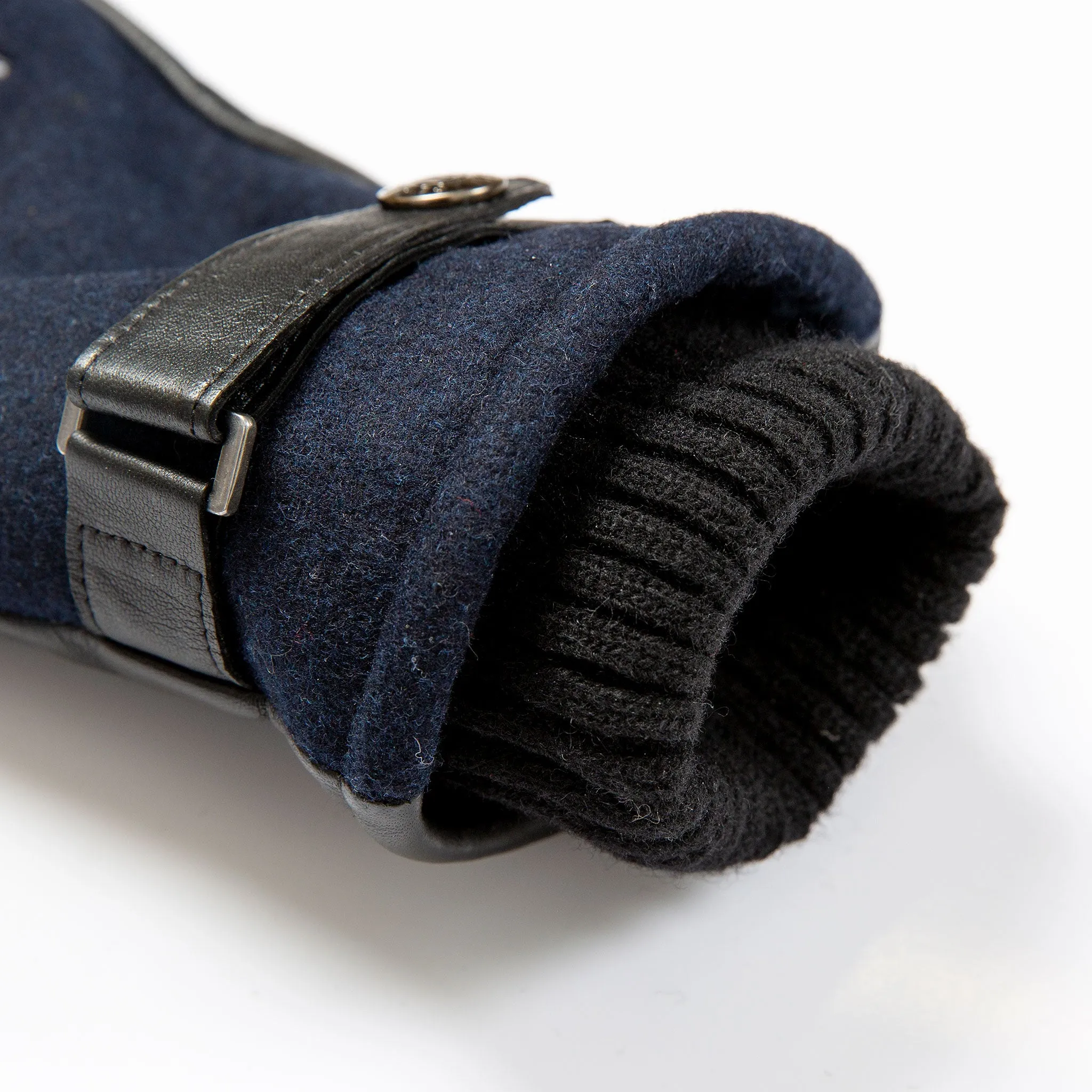 Men’s Touchscreen Lined Flannel and Leather Gloves