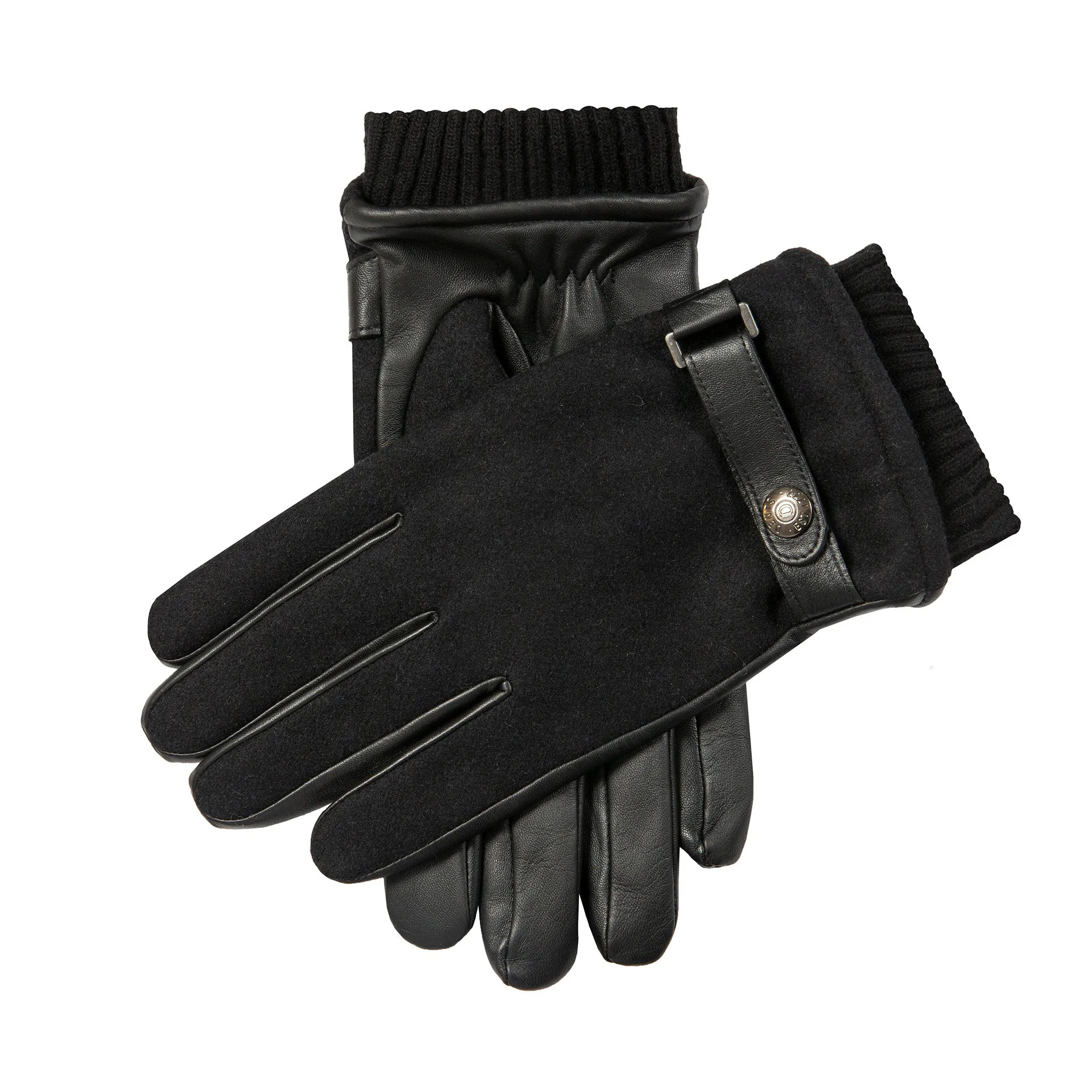 Men’s Touchscreen Lined Flannel and Leather Gloves